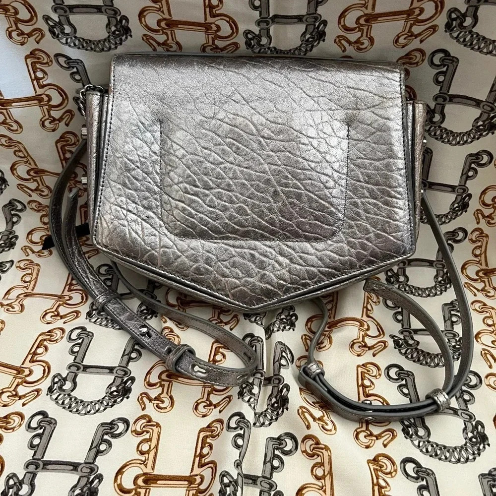 Jimmy Choo Metallic Leather Crossbody Bag – Chic Hexagon Flap Design - Picture 2 of 13